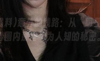 意外的线路：从“明星黑料”看圈内那些不为人知的秘密。
